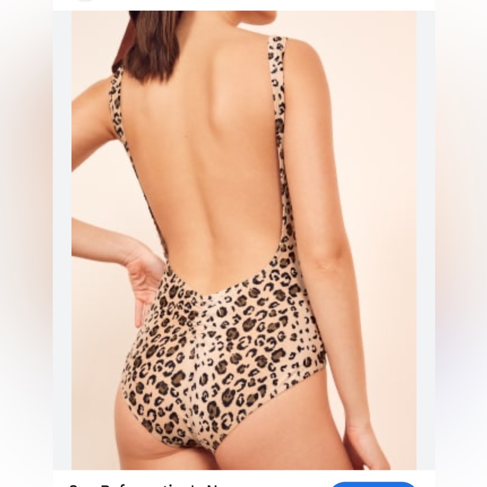 Reformation Leopard Print One Piece Swimsuit